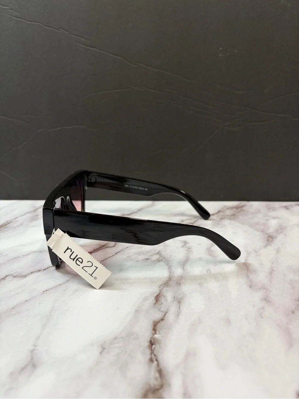 Rue21 Black Square Sunglasses with Pink Gradient Lenses